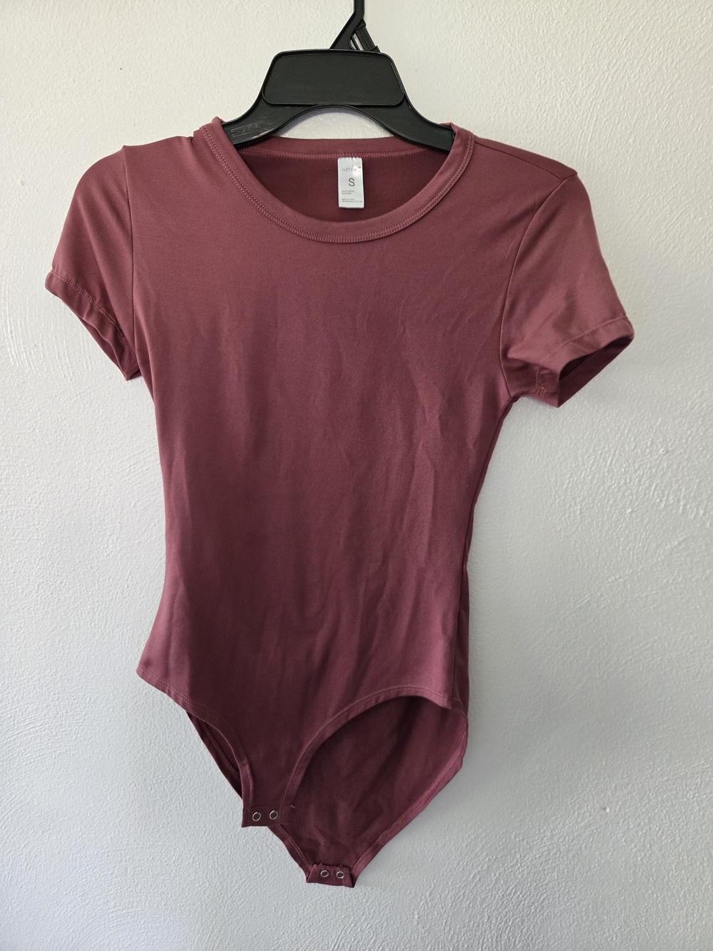 just be Mauve Short Sleeve Crew Neck Bodysuit